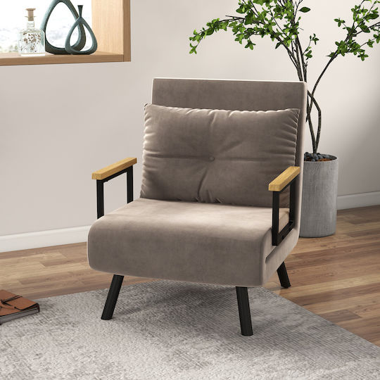 Armchair Bed Gray 63x73x81cm