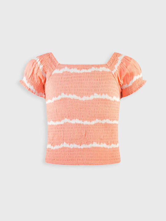 Energiers Kinder-Crop-Top Kurzarm Orange