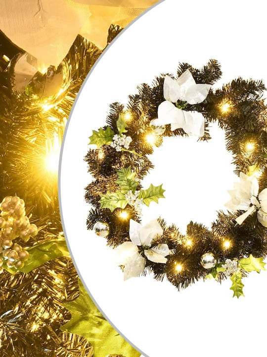 vidaXL Christmas Lighted Decorative Wreath