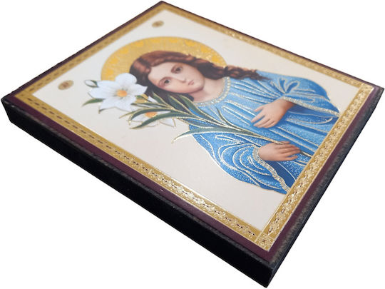 Eikona Икона Богородица с Младенеца Дървена 10x12см