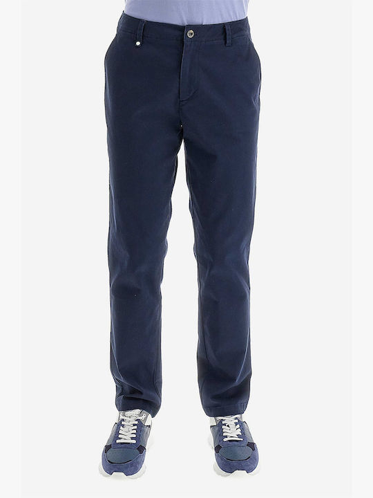 La Martina Men's Trousers Chino Elastic in Slim Fit Navy Blue