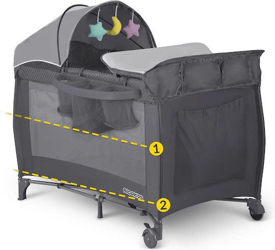 Ricokids RK-242 Loc de joacă cu Schimbător & Saltea Gri 125x65cm