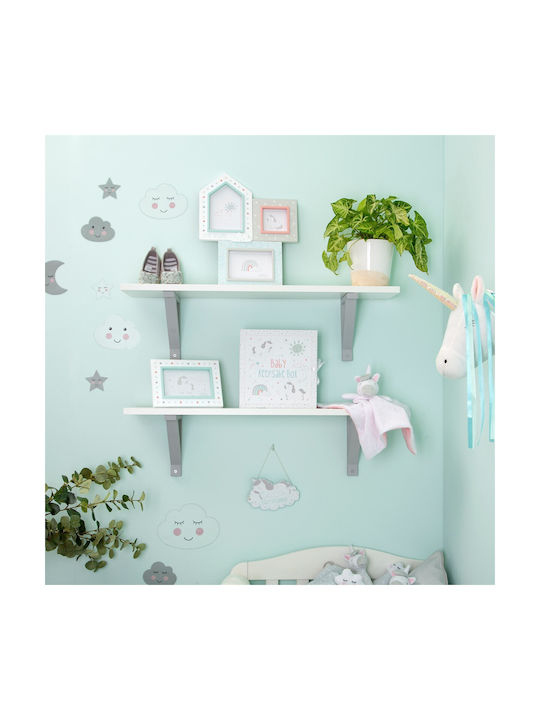 Sass & Belle Unicorn with Stars Children's Picture Frame Wooden Turquoise 15x10cm