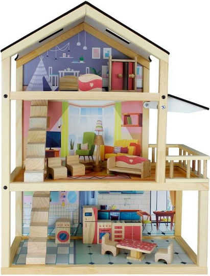 Zita Toys Ξύλινο Κουκλόσπιτο