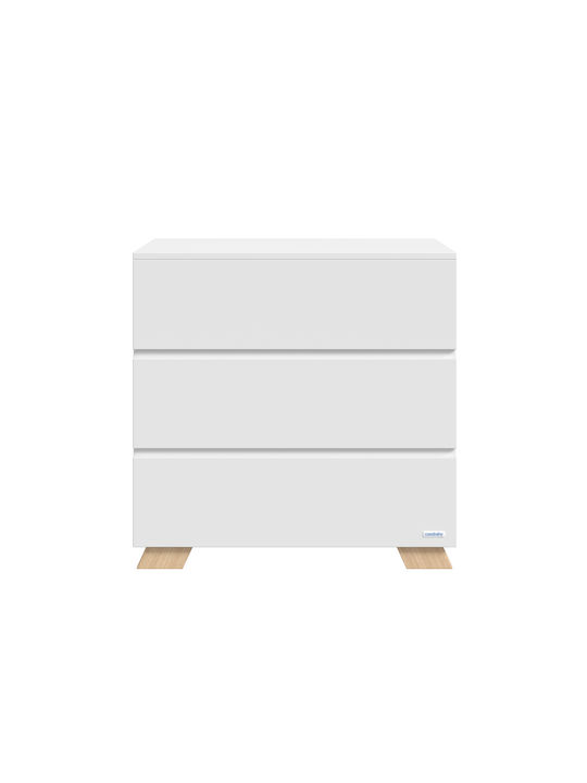Oslo Baby Dresser with 3 Drawers Gray 91x50x95cm