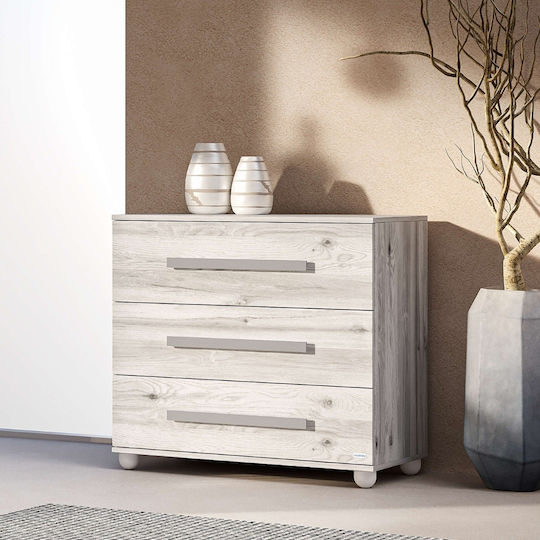 Oslo Dulap cu Sertare pentru Bebeluși cu 3 Sertare Gri 91x50x95cm