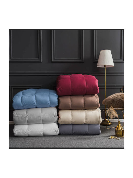 Saray Home Duvet Queen Down 220x240cm Grey-Bordeaux 500 GSMGsm