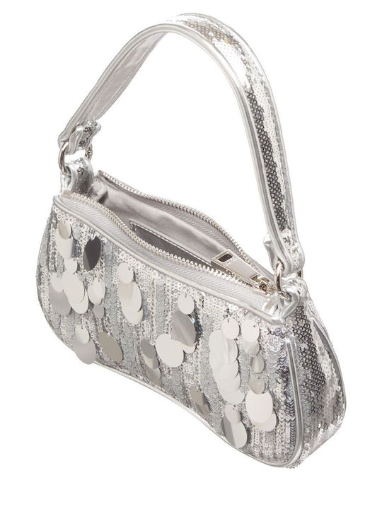 Damentasche Schultertasche Silber