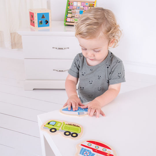 Lemnos Puzzle pentru Copii Puzzle - Mijloace de Transport pentru 1+ Ani 8buc Big Jigs