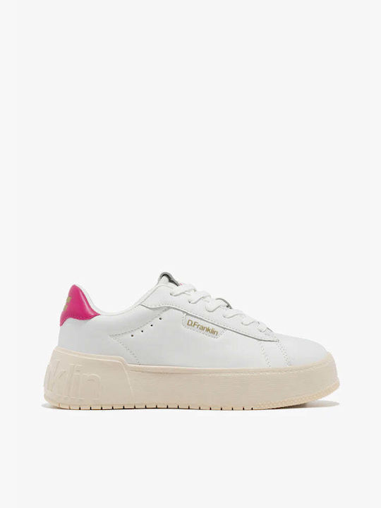 D.Franklin Court Damen Flatforms Sneakers Weiß