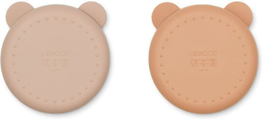 Liewood Baby Food Plate Merrick made of Silicone Pink 2pcs