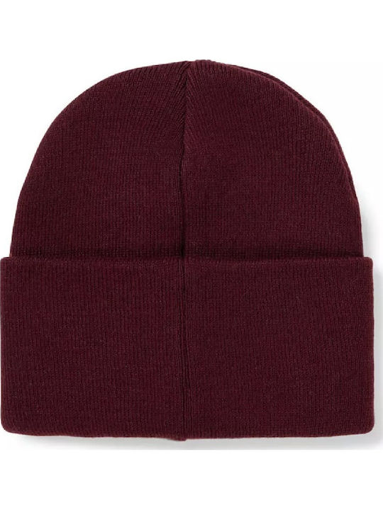 Knitted Beanie Cap Burgundy