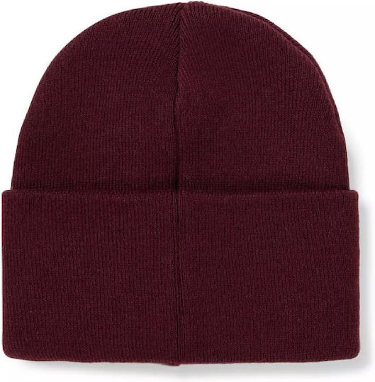 Knitted Beanie Cap Burgundy