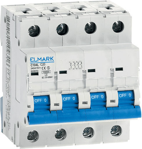 Elmark C104L 4-Poles Automatic Circuit Breaker 50A 10kA 230V Καμπύλη С 41412