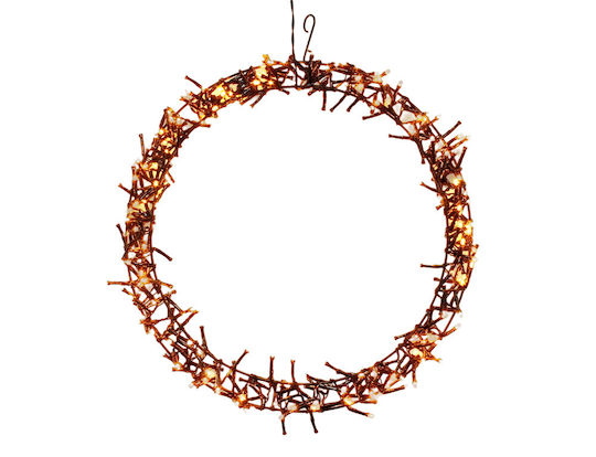 Christmas Lighted Decorative Wreath Electric Powered 38cm