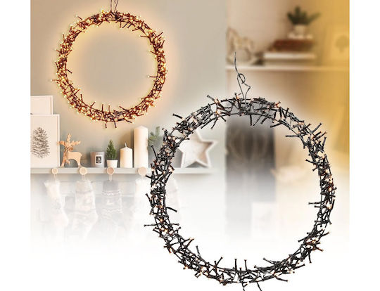 Christmas Lighted Decorative Wreath Electric Powered 38cm