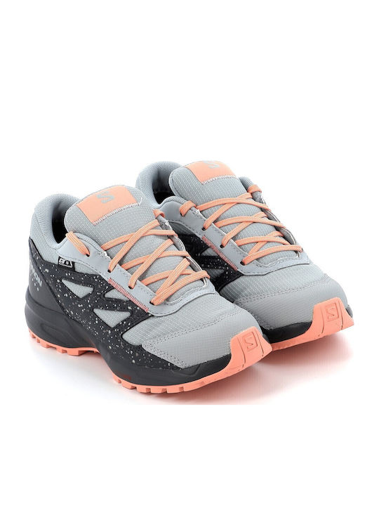Waterproof Kids Sports Shoes Running with Laces Gray