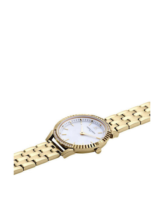 Pierre Cardin Pigalle Simplicity Crystals Γυναικείο Ρολόι Μπαταρίας με Χρυσό Μεταλλικό Μπρασελέ