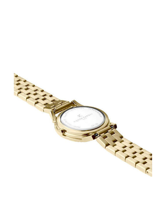 Pierre Cardin Pigalle Simplicity Crystals Γυναικείο Ρολόι Μπαταρίας με Χρυσό Μεταλλικό Μπρασελέ