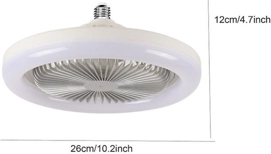 Ceiling Fan 26cm With Light Beige / White
