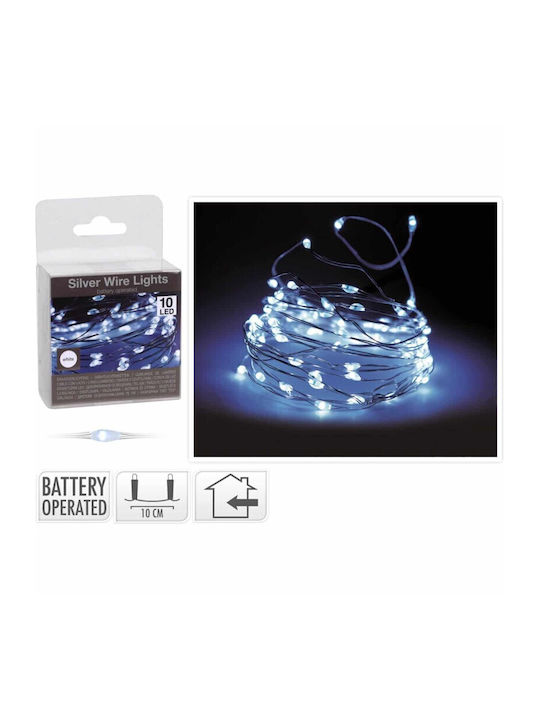 10 Λαμπάκια LED Λευκά Μπαταρίας σε Σειρά 10 Λαμπάκια LED Λευκά Μπαταρίας σε Σειρά