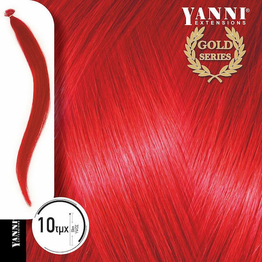 Yanni Extensions Extensie Keratin cu Păr Natural în Roșu Culoare 50cm