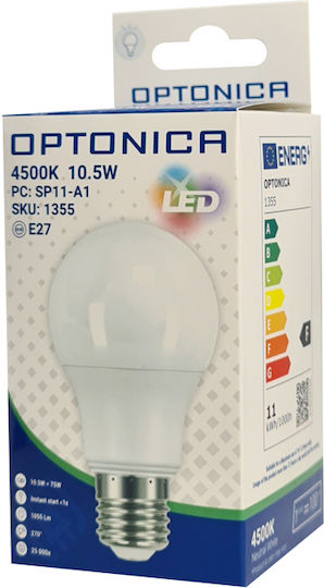 Optonica LED Bulb 10.5W 110mm for Socket E27 and Shape A60 Natural White 960lm