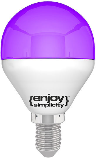 Elvhx LED Bulb 1.8W 72mm for Socket E14 and Shape G45 Purple 160lm