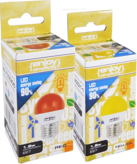 Elvhx Enjoy Simplicity LED Bulb 1.8W 72mm for Socket E27 and Shape P45 Green 160lm