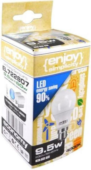 Elvhx Λάμπα LED 9.5W 105mm για Ντουί B22 και Σχήμα A60 Φυσικό Λευκό 806lm