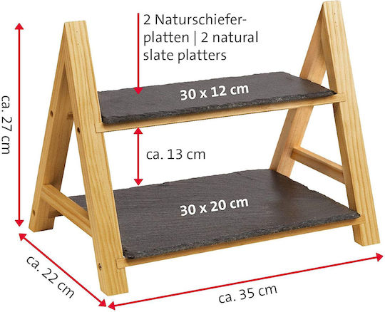 Westmark Πέτρινη Εταζέρα 2 Ορόφων Ø35.5xY27cm Π22xΜ22xΥ27cm