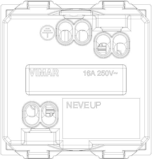 Vimar Neve Single Mortice Πρίζα Ρεύματος Verde 1buc