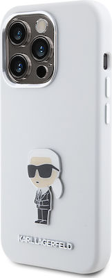 Karl Lagerfeld Silicone Back Cover White (iPhone 15 Pro)