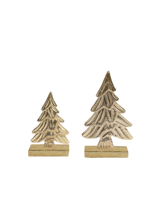 InTheBox Christmas Decorative Wood Tree 22.5cm Gold 4pcs Hark