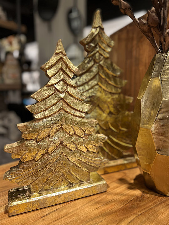 InTheBox Christmas Decorative Wood Tree 33cm Gold 4pcs Elvi