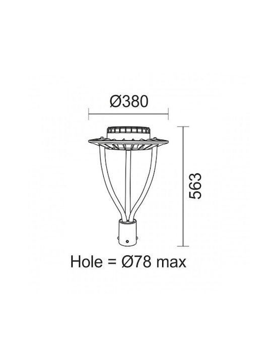 Spot Light Outdoor Floor Lamp LED Road 100W with Warm White Light IP65 Black