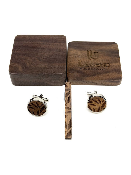 Legend Accessories Cufflinks from Wood in Brown Color
