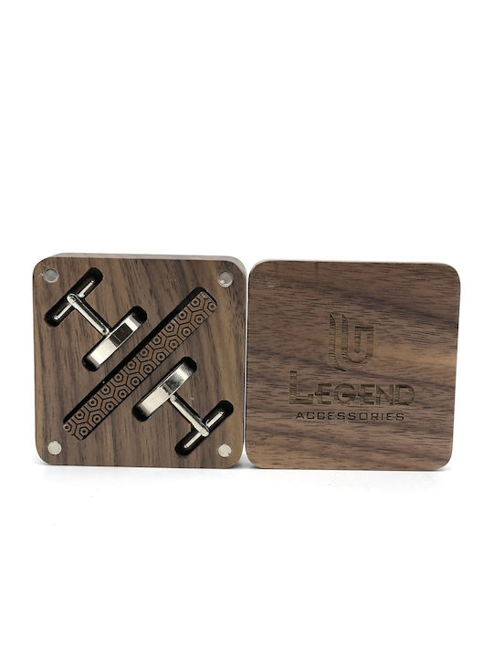 Legend Accessories Cufflinks Made Of Wood In Brown Colour