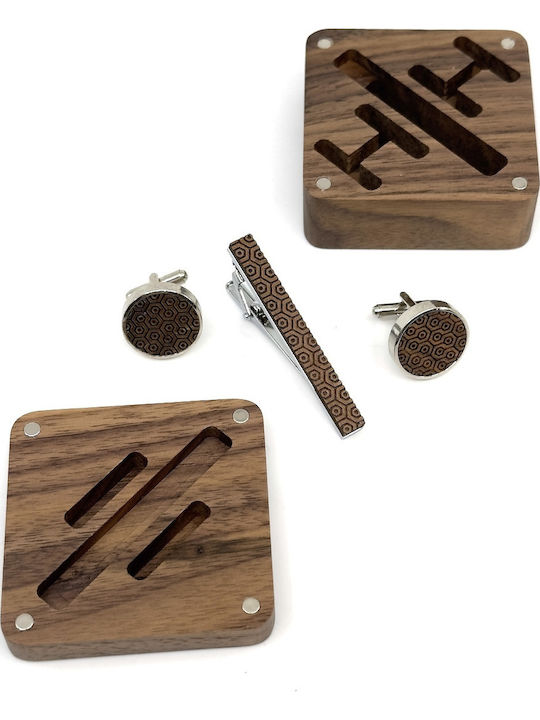 Legend Accessories Cufflinks Made Of Wood In Brown Colour