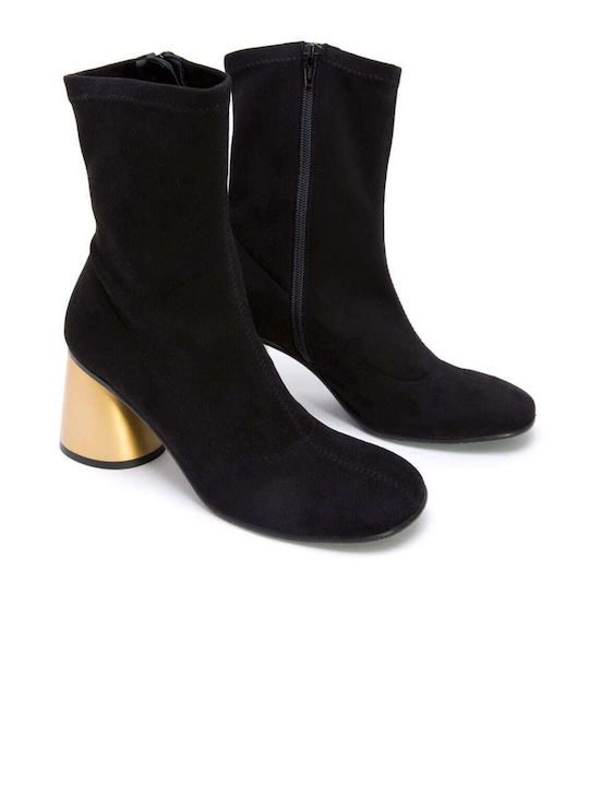 Ras Stretched Women's Suede Ankle Boots Black