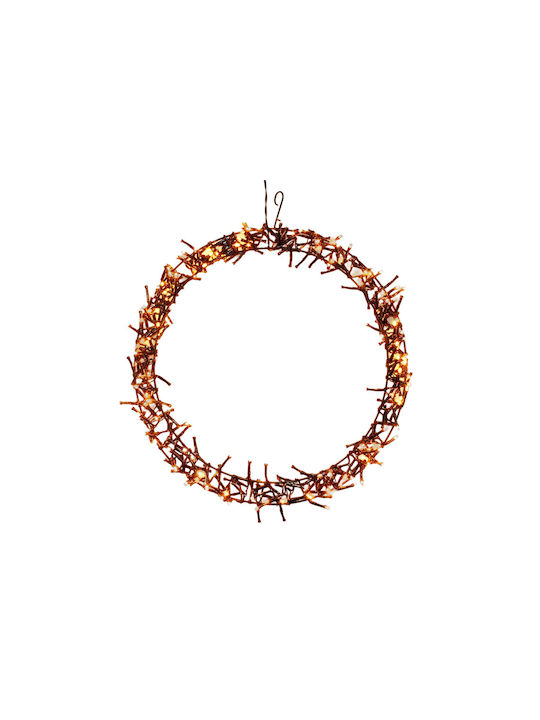 Weihnachtsdekoration Kunststoff Kranz Beleuchtet Strom mit Durchmesser 48cm.