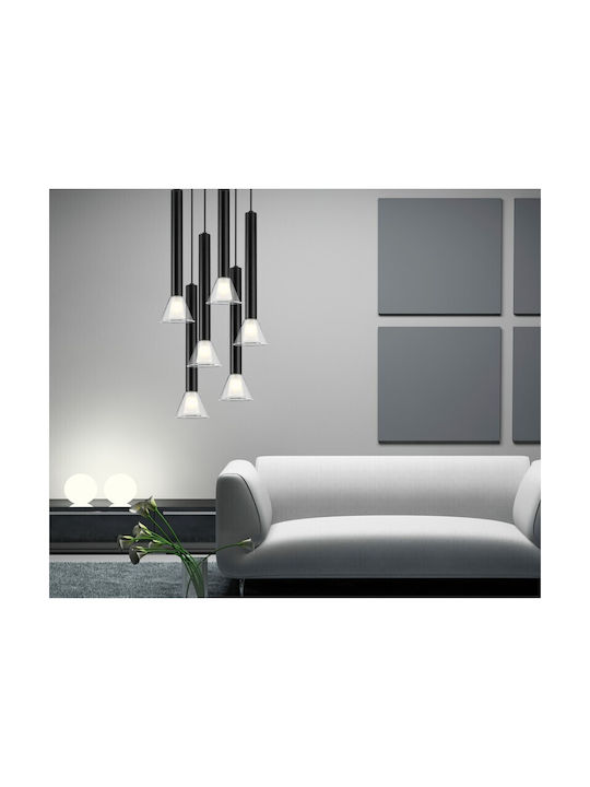 Luma Pendant Chandelier Rail for 4 Bulbs G9 Black