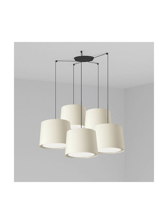 Faro Barcelona Conga Pendant Chandelier for 5 Bulbs E27 White