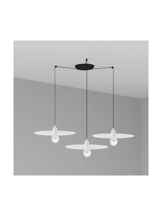 Faro Barcelona Plat Pendant Light Three-Light for Socket E27 White