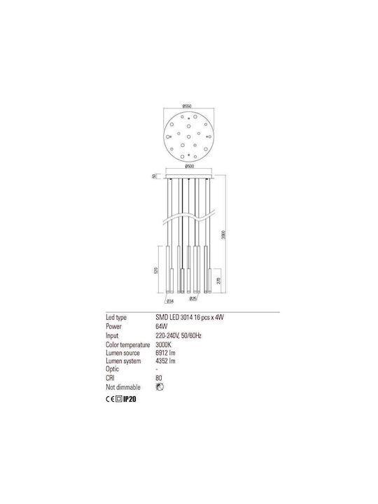 Redo Group Madison Pendant Light LED with Warm White Light Multicolour