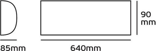 VK Lighting Modern Lumină de Baie cu Soclu E14 Alb 64x9cm