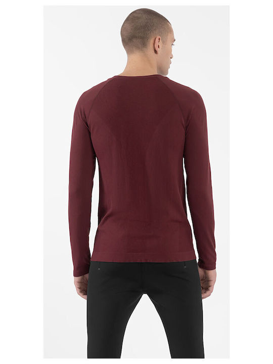 4F Bluza Bărbătească cu Mânecă Lungă Burgundy