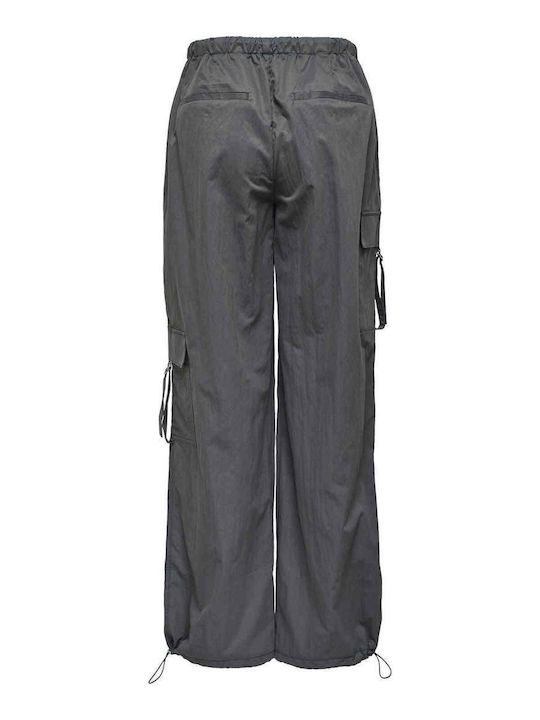 Only Women's Fabric Cargo Trousers with Elastic in Loose Fit Gray