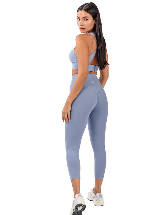 Energy Frauen Gekürzt Leggings Blau