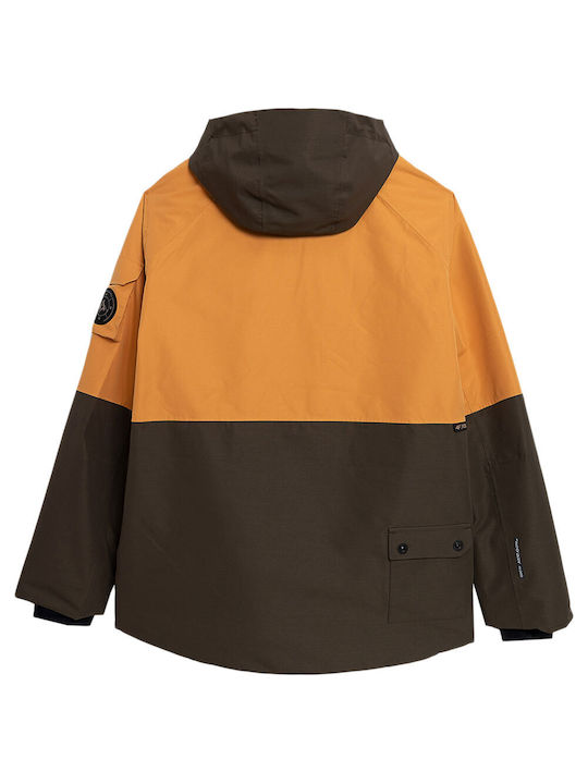 4F Herren Winter Jacke Lässig Orange